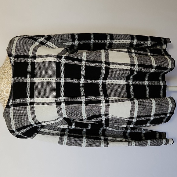 J Jill Black White Plaid Buffalo Check Cozy Knit Long Sleeve Pullover Sweater M - Picture 5 of 16